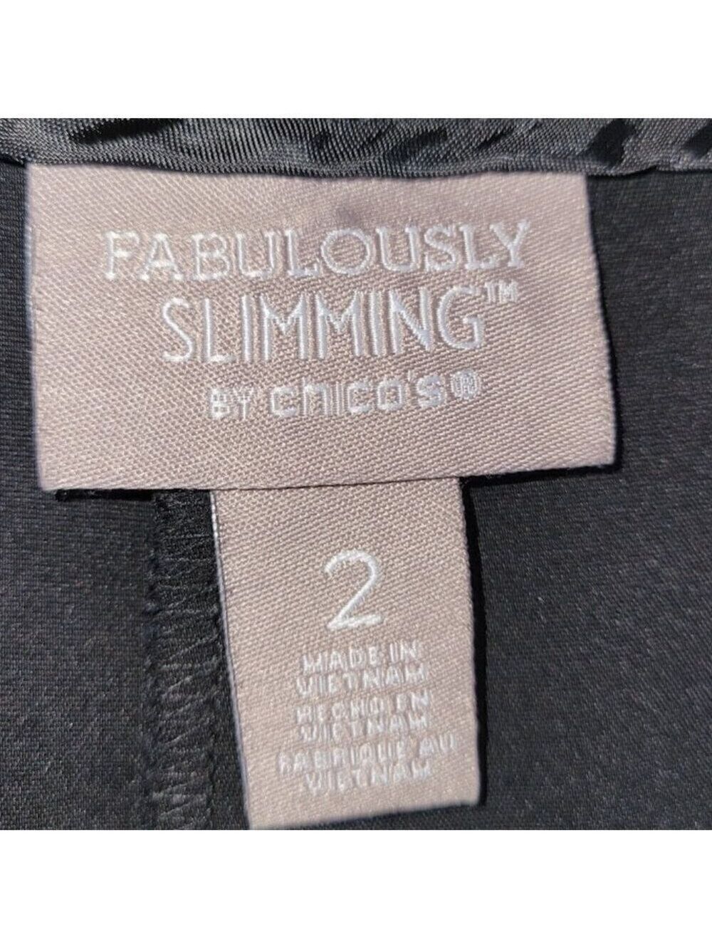 Chico's Fabulously Slimming Cropped Pants Black Cotton Stretch Blend Woman's L - Picture 7 of 10